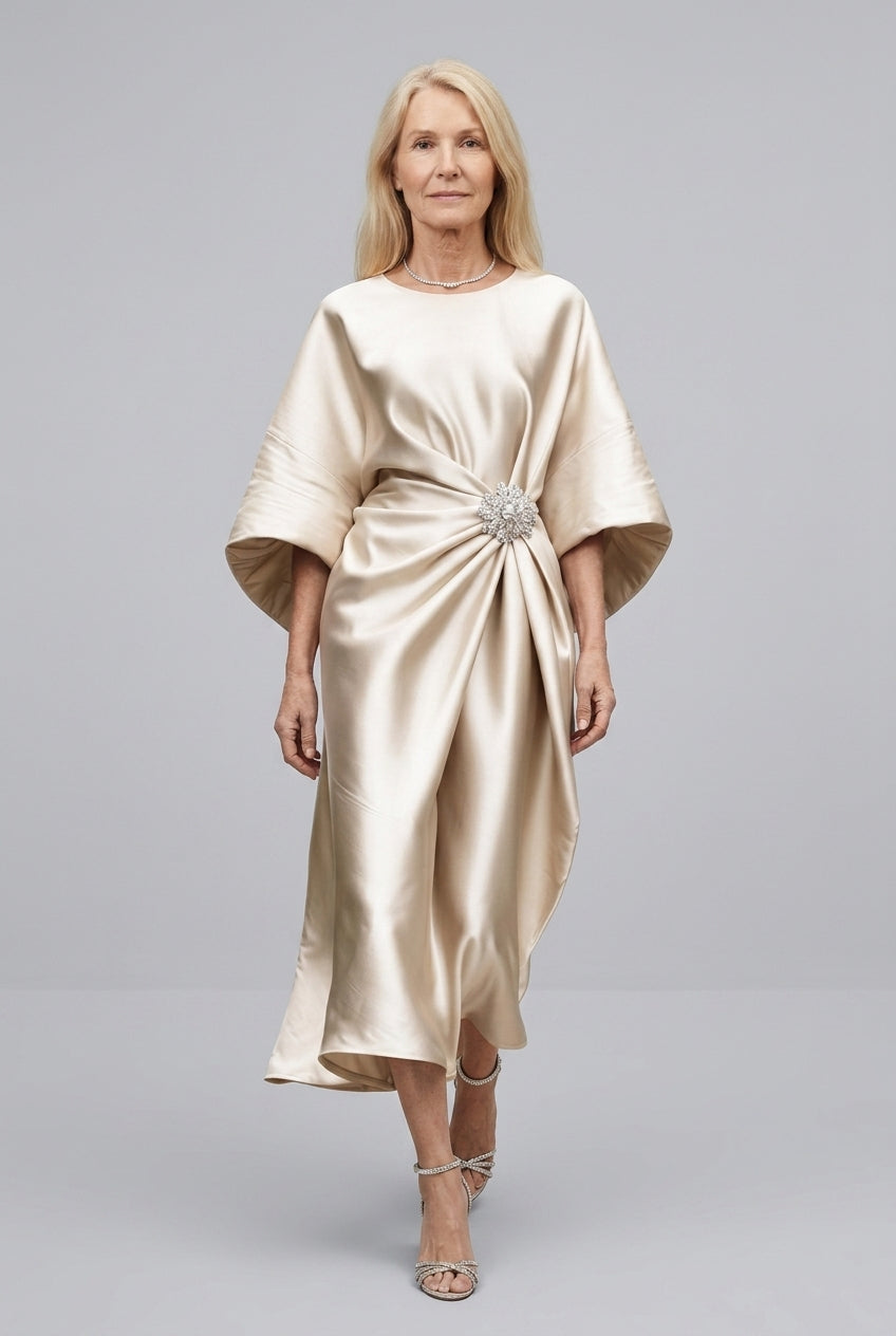 Maple | Wide Sleeve Satin Dress