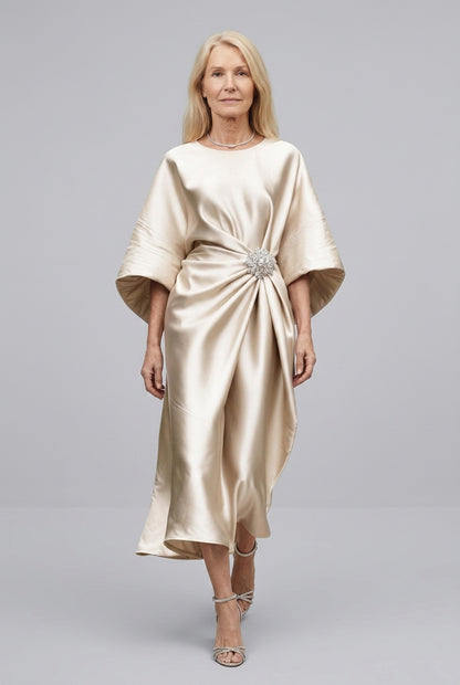 Maple | Wide Sleeve Satin Dress