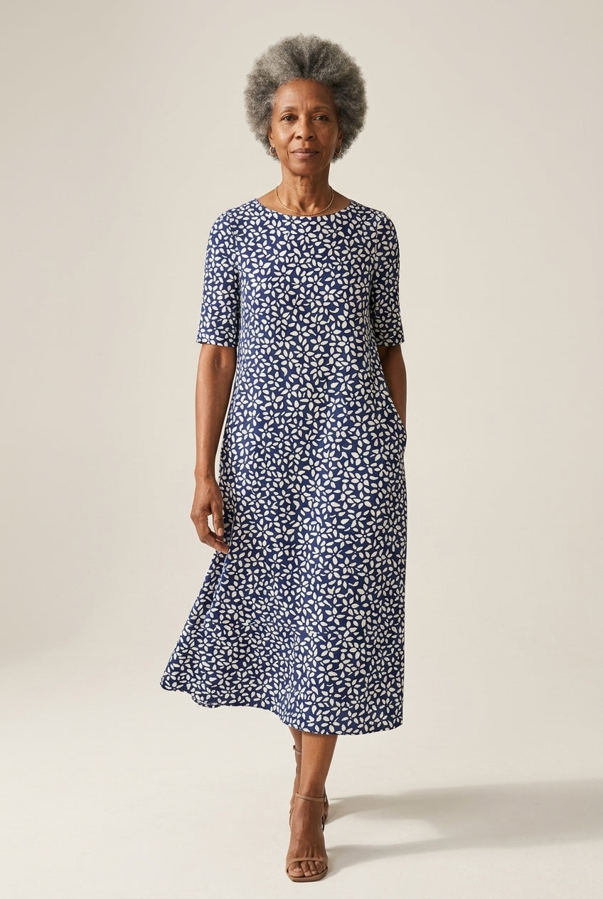 Joelle Tuva | Botanical A-Line Midi Dress