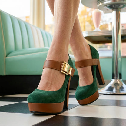 Romy Fionnula | Suede Platform Heels