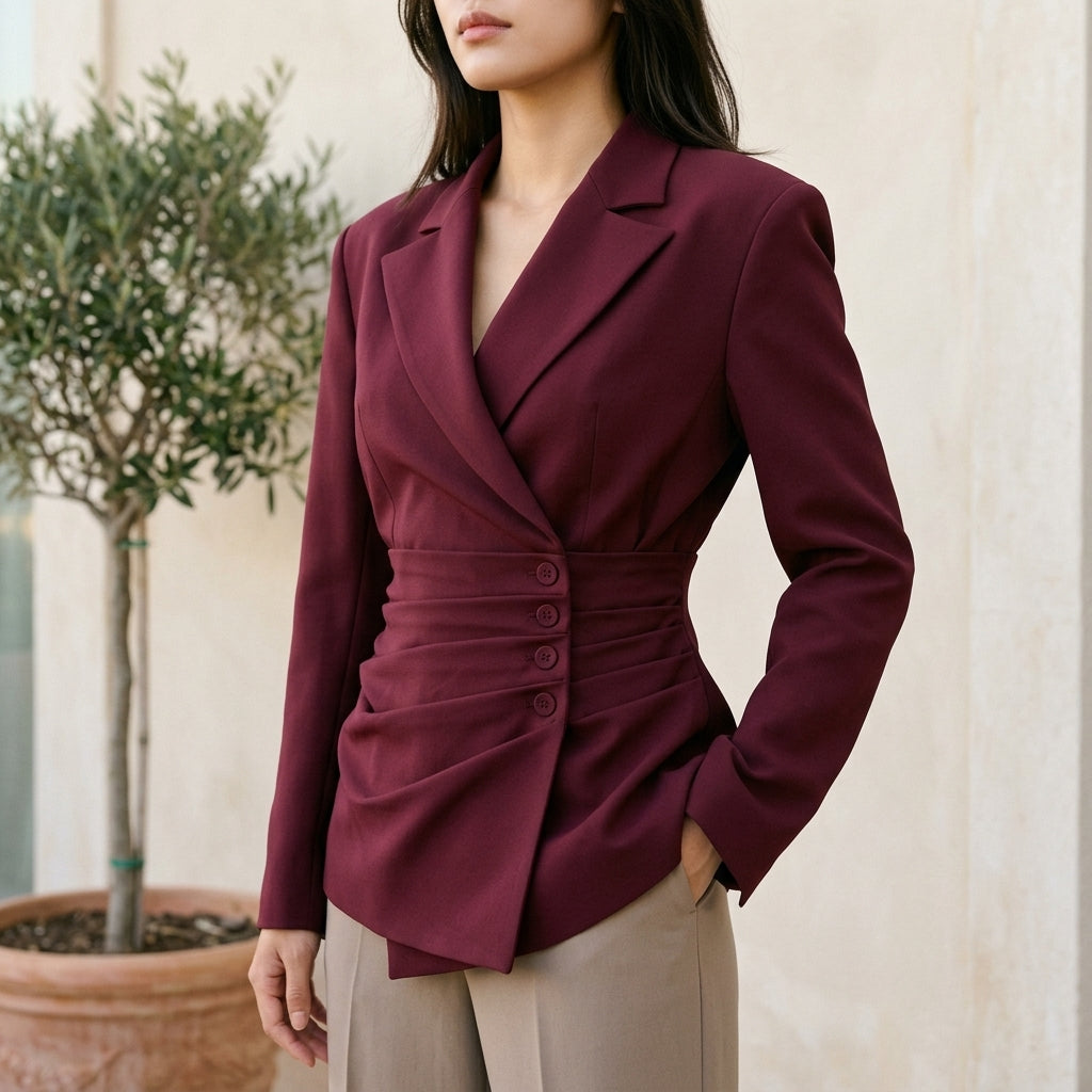 Unis | Notched Lapel Wrap Blazer