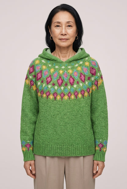 Antonia Ombeline | Oversized Fair Isle Hoodie