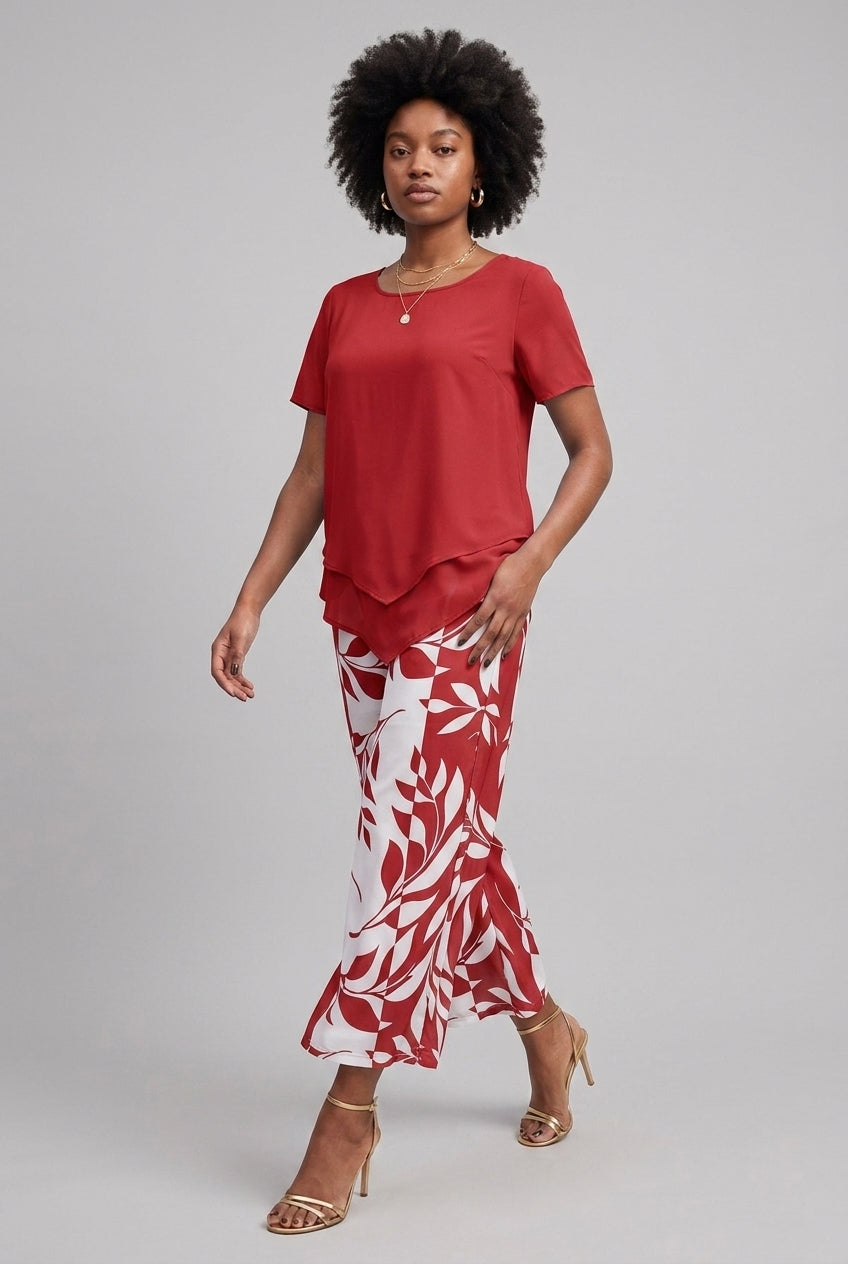 Lorenza | Leaf Print Two-Piece Set
