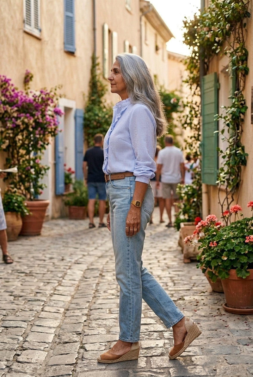 Floriane | Ruffle Trim Button Blouse