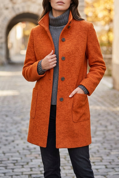 Lea | Stand-Collar Structured Winter Coat