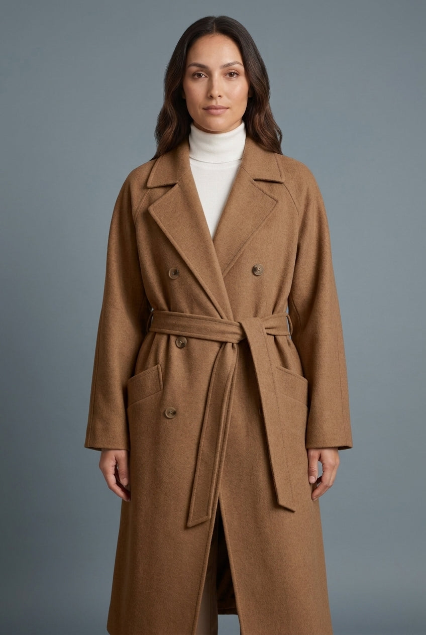 Myla | Women's Longline Overcoat, Streamlined Elegant Coat with Pockets