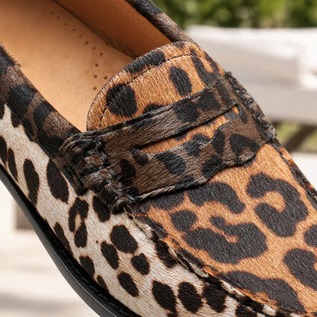 Umis | Leopard Leather Slip-On Loafer