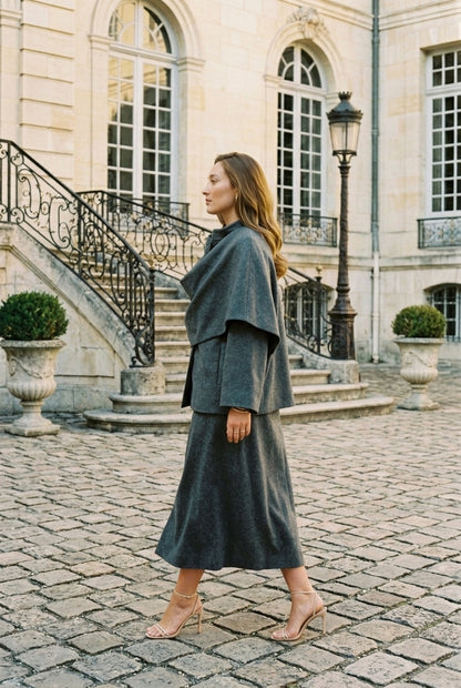 Hilde | Asymmetrical Cape Coat