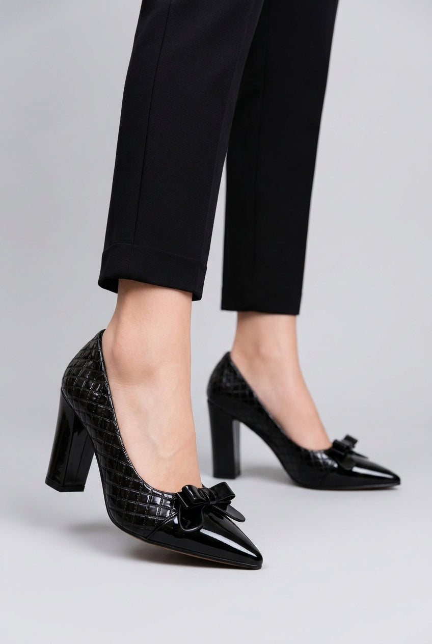 Annabel | Patent Pointed Block Heel