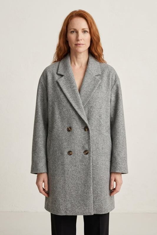 Gilda | Women's Cosy Longline Elegant Tailored Overcoat with Pockets