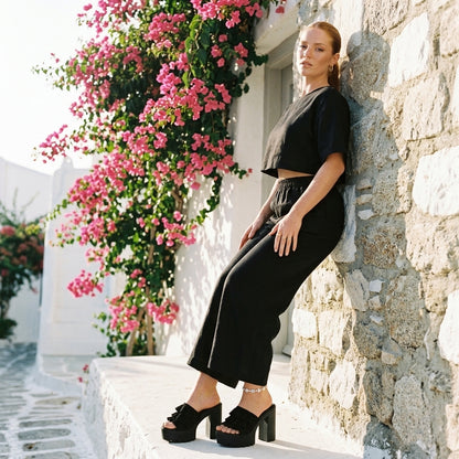 Sabelle | Ruffle Block Heel Pumps