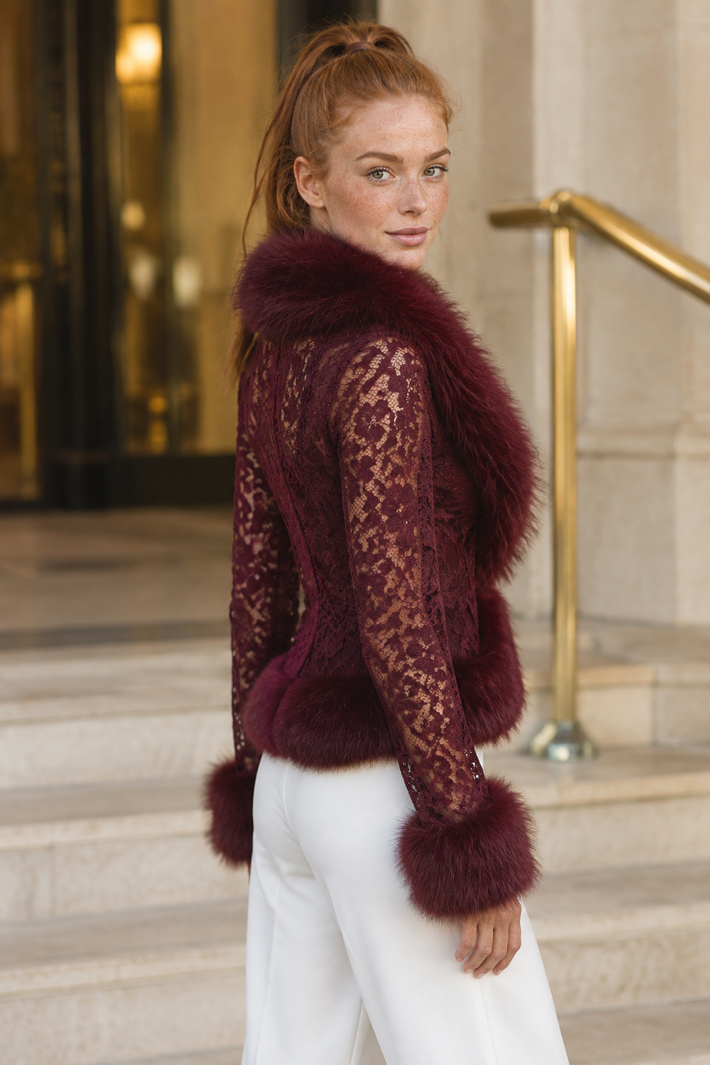 Hera | Faux Fur V-Neck Coat