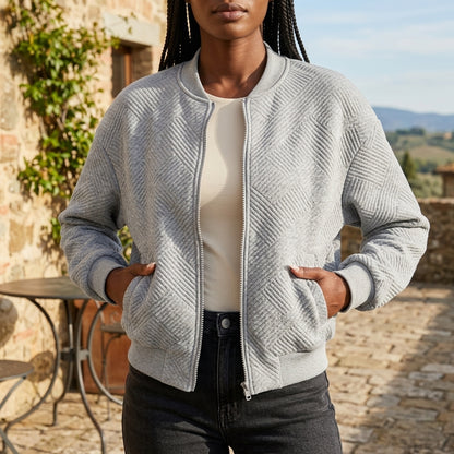Viva | Diamond-Quilted Cropped Bomber