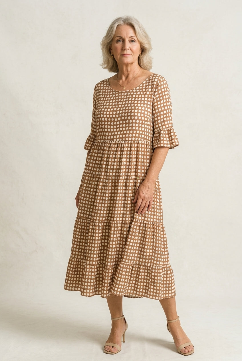 Marcelle | Short-Sleeve Midi Dress