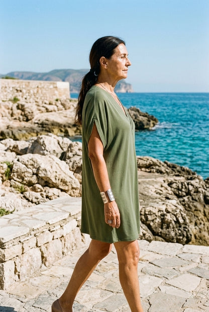 Ondrea | Draped V-Neck Mini Dress