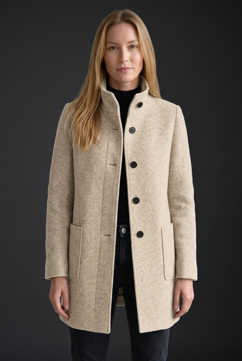 Classic Structured Coat for Women, Tailored Long-Sleeve Soft Warm Elegant, for Work, Office, Everyday & Going Out
