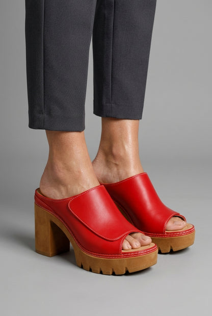 Classic Premium Platform Heels for Women, Slip-On Strap Supportive Sole Wide Heel Base, for Work, Date Night, Party & Ev