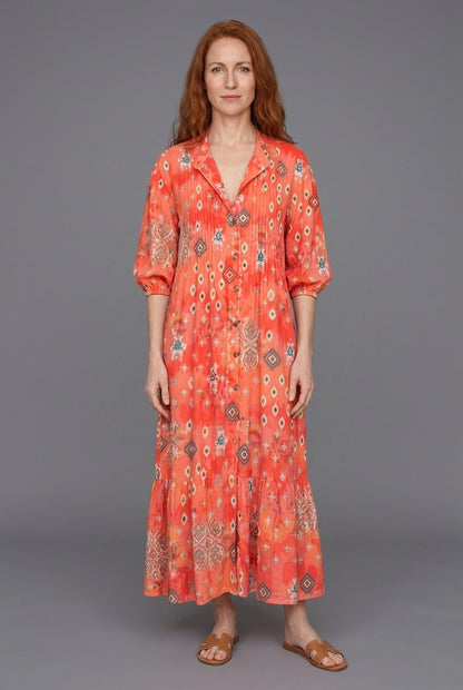 Elegant Wide Boho Dress for Women, Relaxed V-Neckline Flowing Lightweight, for Vacation, Beach, Casual & Everyday Wear