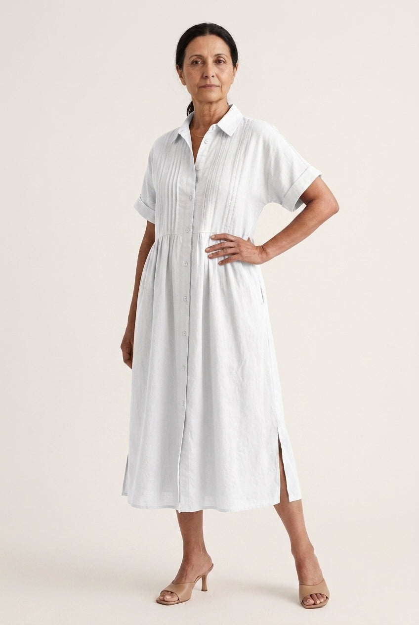Nathalie | Cotton Button Midi Dress