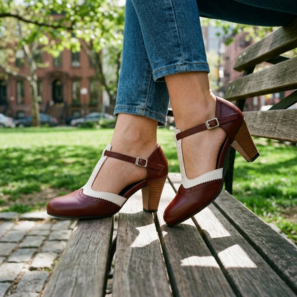 Rue | Brogue T-Strap Pump