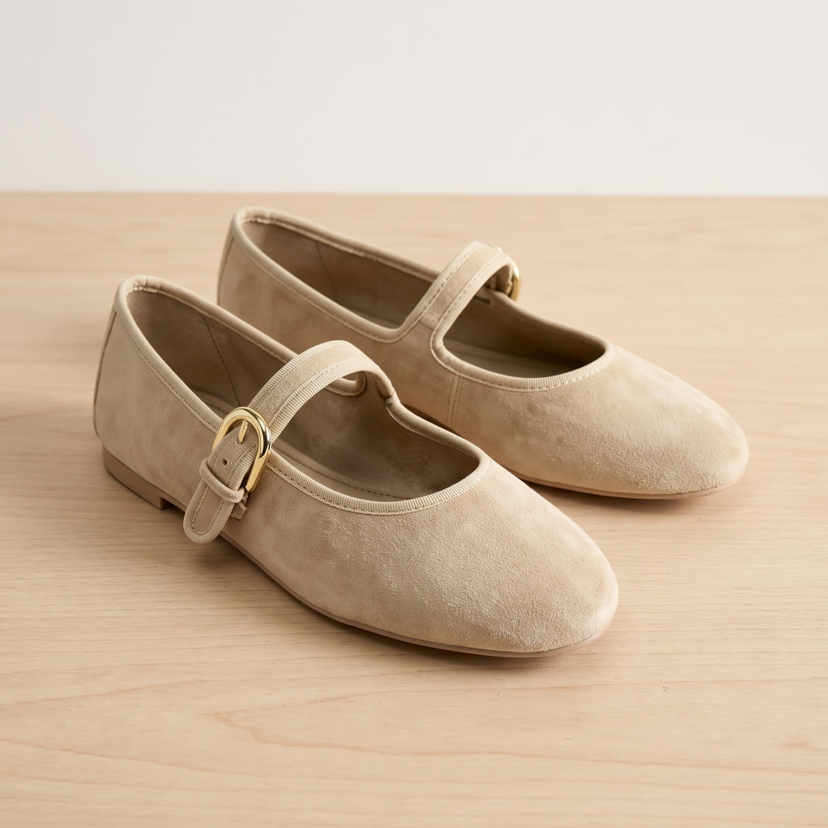 Helle | Suede Mary Jane Ballet Flat