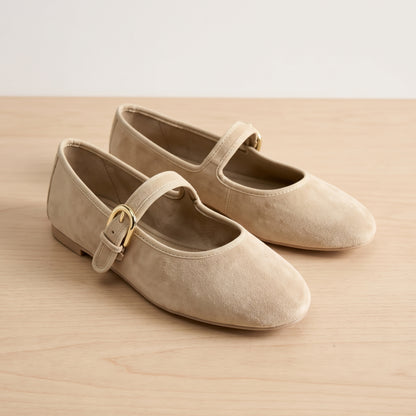 Helle | Suede Mary Jane Ballet Flat