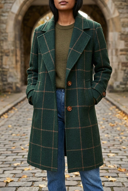 Ove | Plaid Wool-Blend Longline Coat