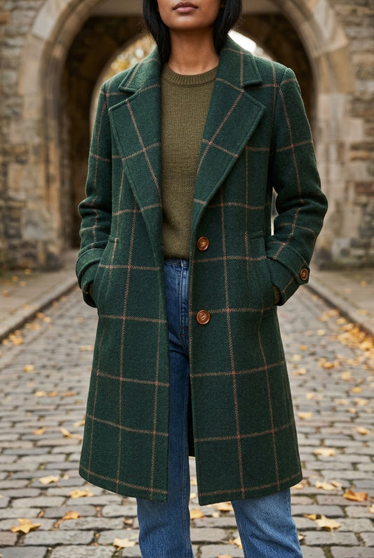 Ove | Plaid Wool-Blend Longline Coat