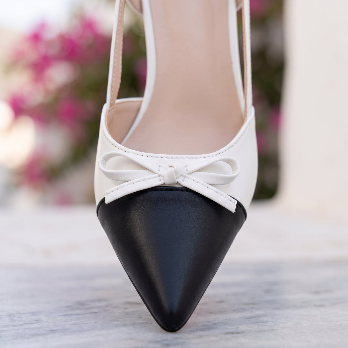 Senta | Two Tone Slingback Kitten Heels