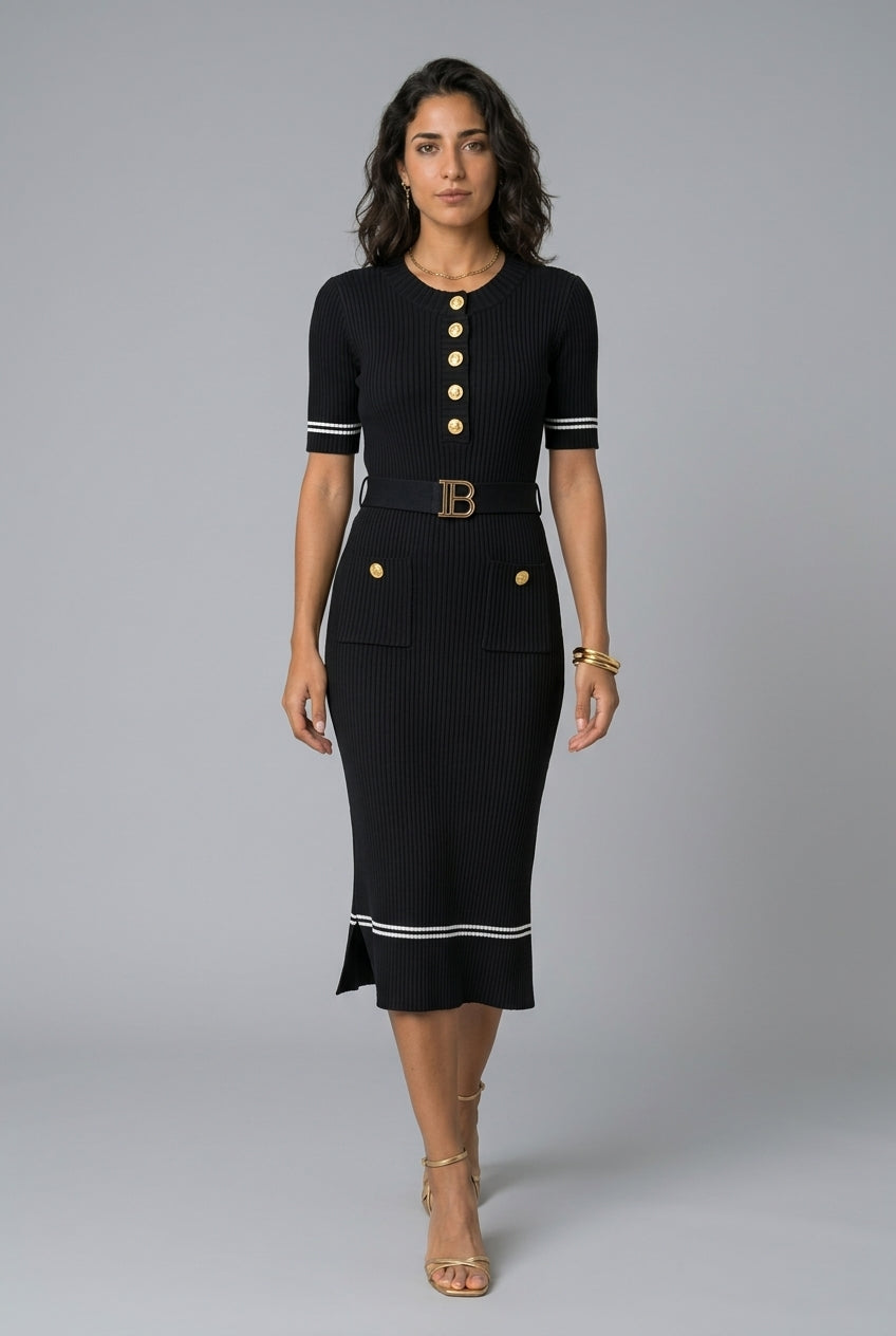 Katja | Knitted Bodycon Midi Dress