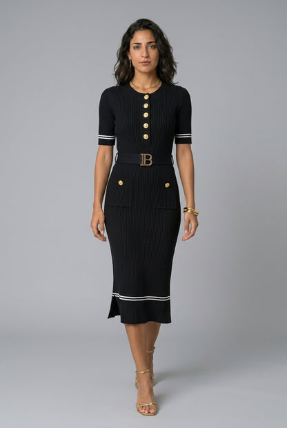 Katja | Knitted Bodycon Midi Dress