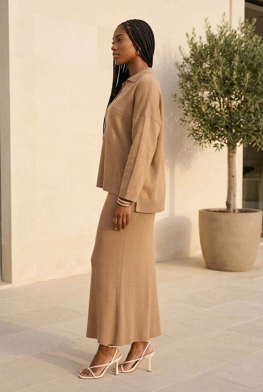 Emina | Sleeveless Crew Neck Sweater Set