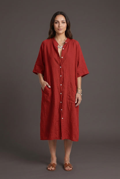 Relaxed Shirt Dress for Women, Lightweight Button-Front Bohemian, for Vacation, Casual Wear, Beach & Everyday