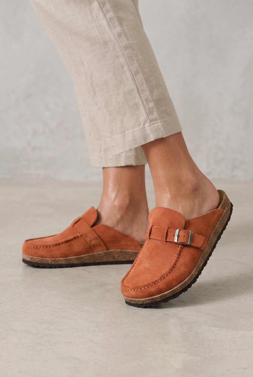 Elegant Low Heel Buckle Loafers for Women, Slip-On Metal Buckle Polished Structured, for Work, Office, Business & Everyd