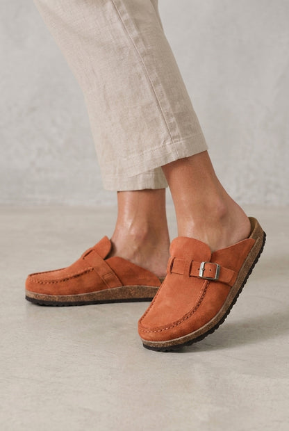 Elegant Low Heel Buckle Loafers for Women, Slip-On Metal Buckle Polished Structured, for Work, Office, Business & Everyd