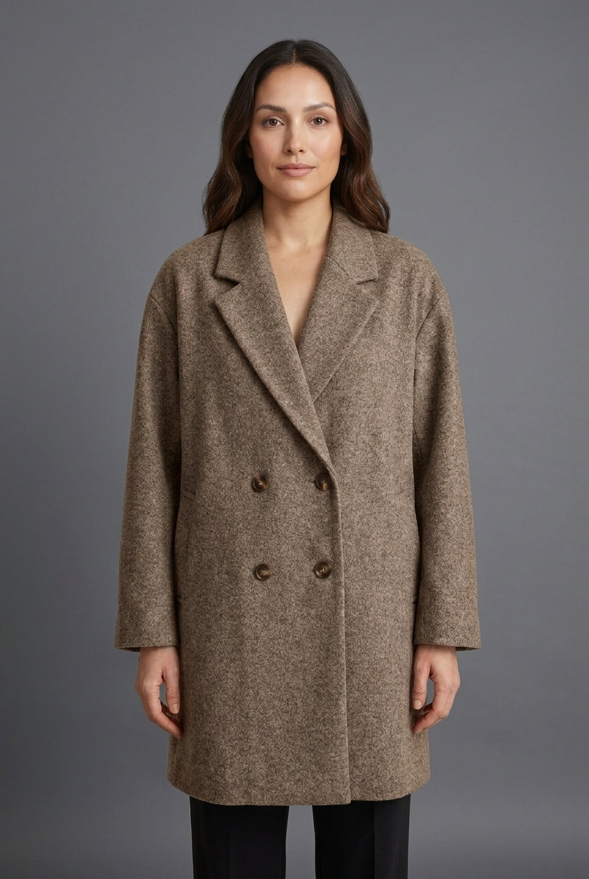 Gilda | Women's Cosy Longline Elegant Tailored Overcoat with Pockets