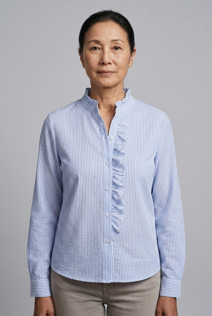 Floriane | Ruffle Trim Button Blouse