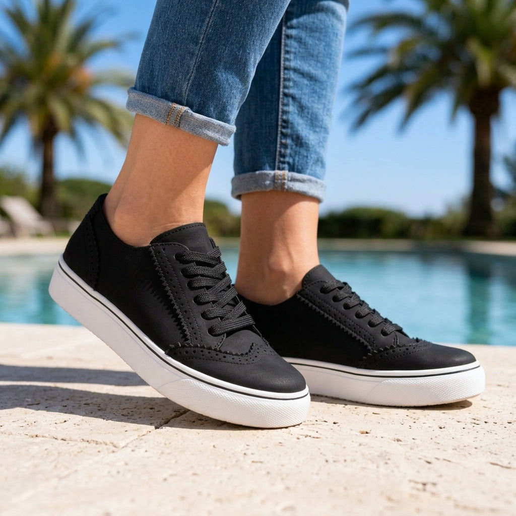 Kefira Arden | Leather Brogue Low-Top Sneaker