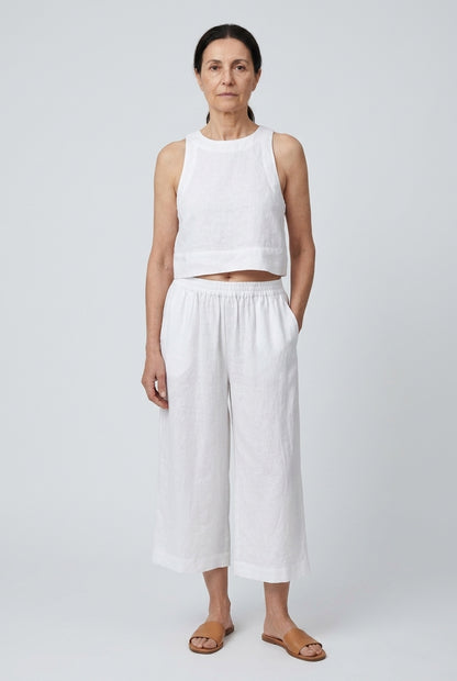 Casual Sleeveless Capri Pants Set for Women, Crop Top Wide-Leg, Lightweight Breathable, for Summer, Vacation, Everyday &
