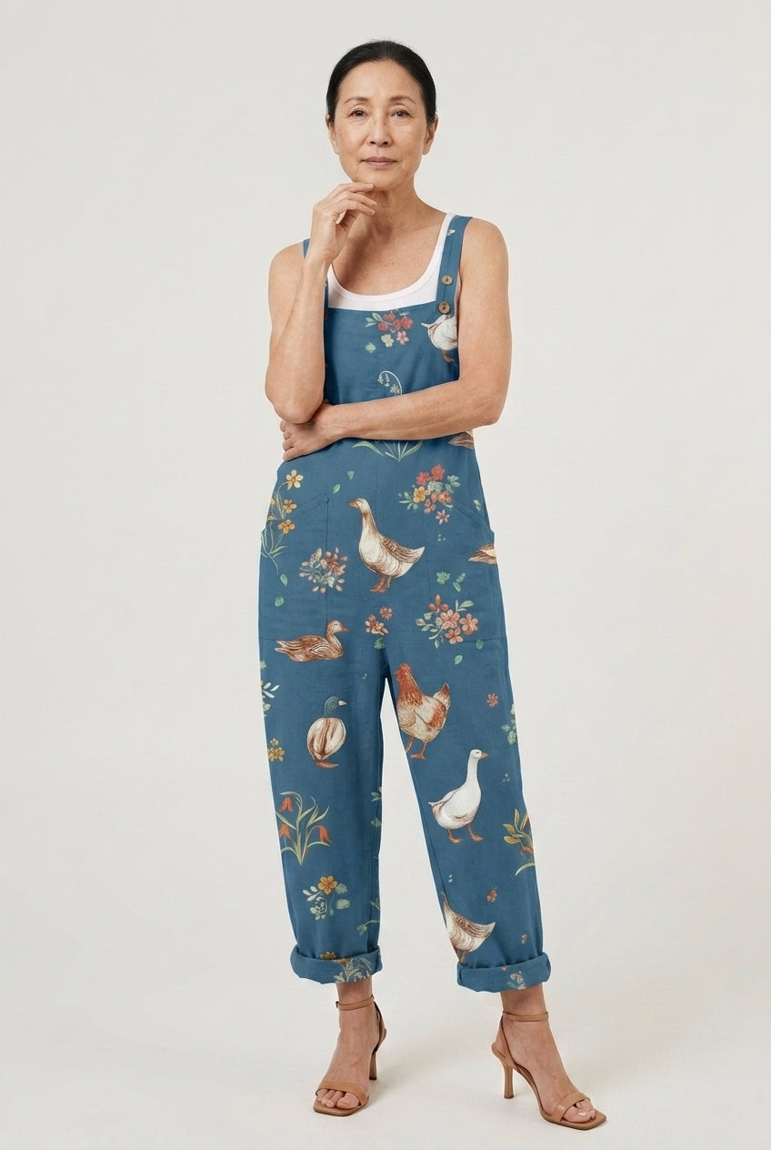 Xaviera | Retro Floral Jumpsuit