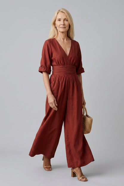 Cassandra | Wrap Wide-Leg Jumpsuit