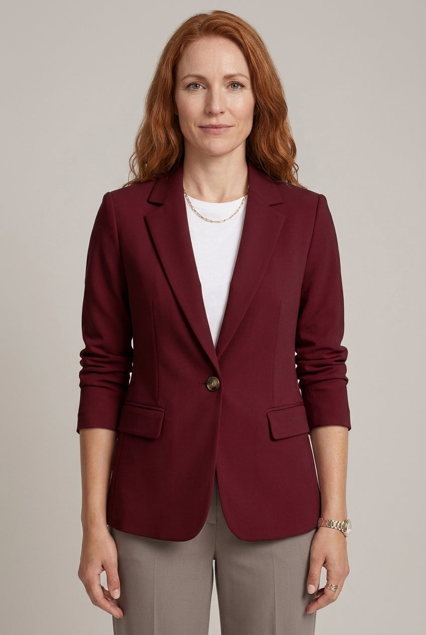 Tailored Blazer for Women, Structured Long-Sleeve Lightweight, for Work, Office, Evening & Everyday Wear