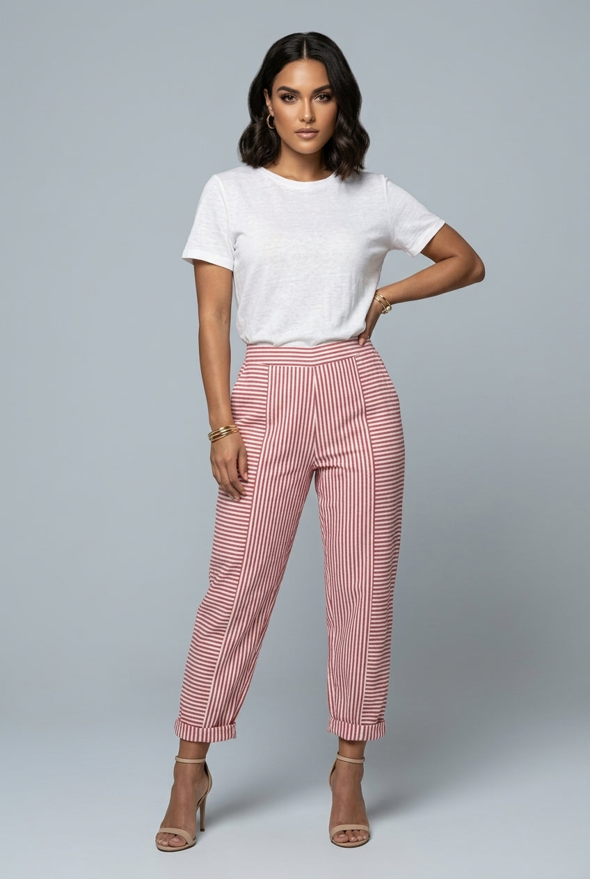 Lucienne | Relaxed Striped Tapered Pants