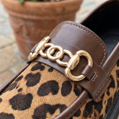 Bijya | Leopard Platform Loafers