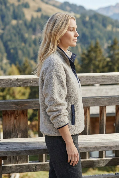 Wavia | Funnel Neck Half-Zip Sweatshirt