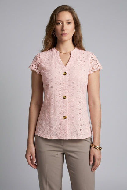 Sylvie | V-Neck Lace Shirt