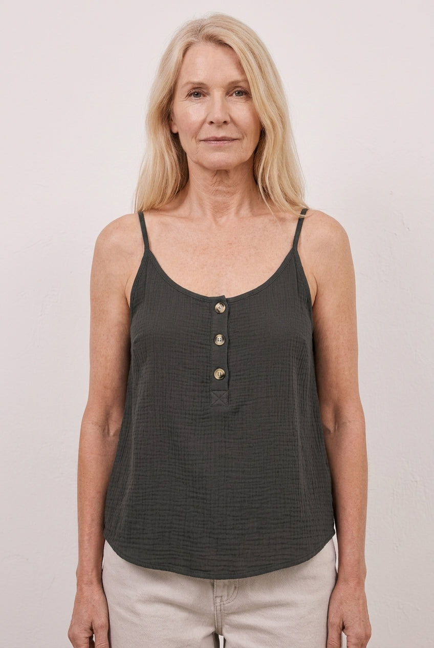 Elegant Button-Front Blouse for Women, Strap Detail Lightweight, for Work, Casual, Date Night & Everyday Wear