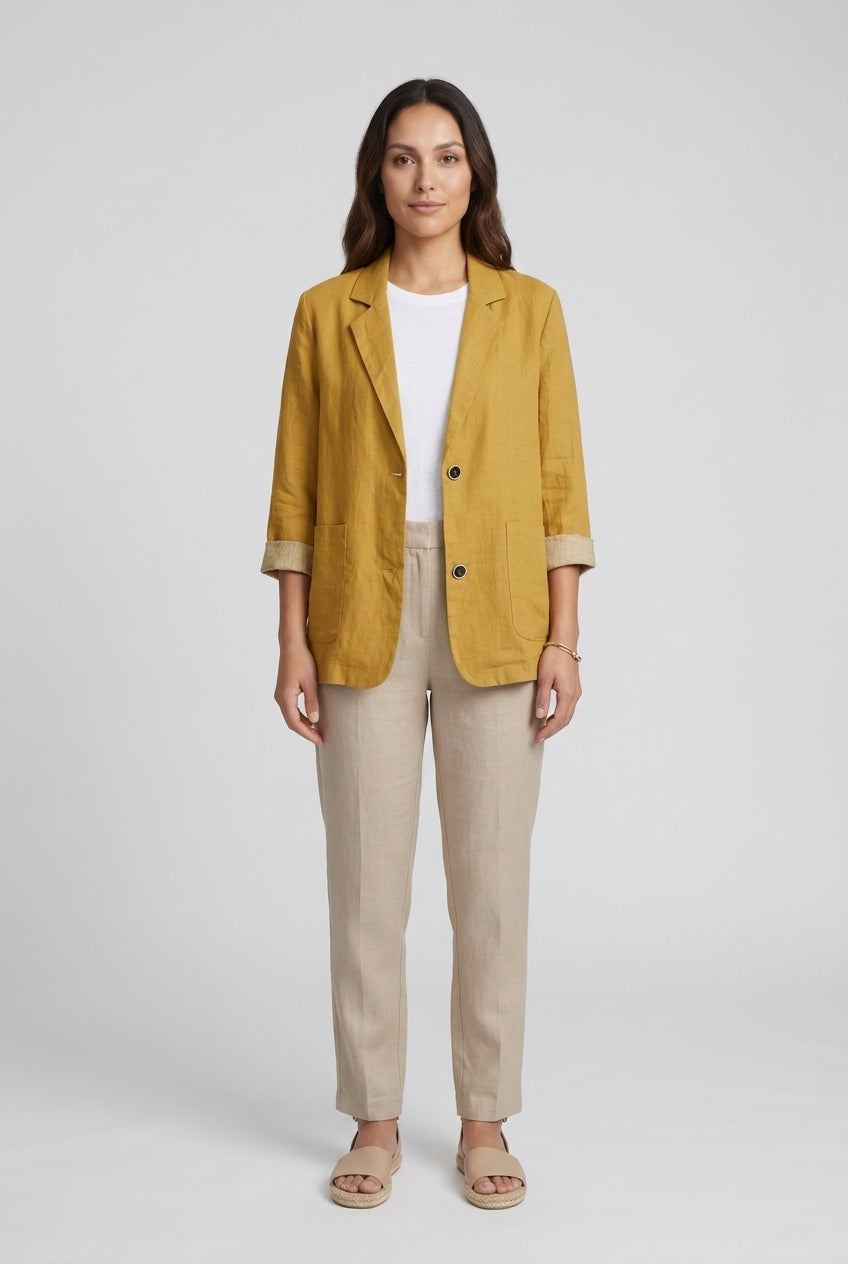 Gia | Women's Double Breasted Tailored Long Sleeve Blazer with Notched Lapels