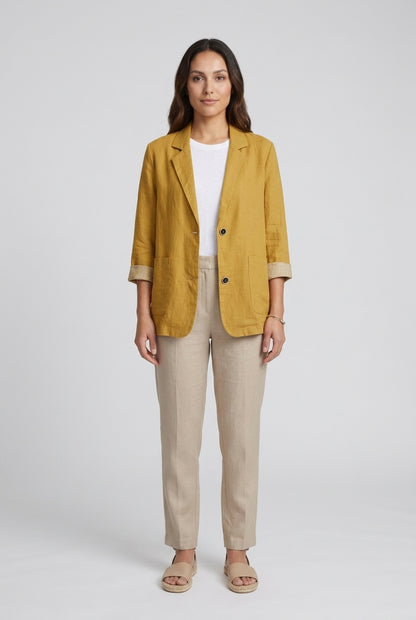 Gia | Women's Double Breasted Tailored Long Sleeve Blazer with Notched Lapels