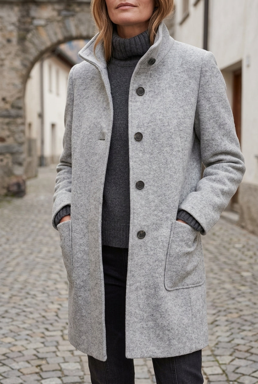 Lea | Stand-Collar Structured Winter Coat